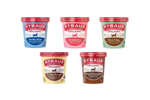 straus creamery organic ice cream cartons